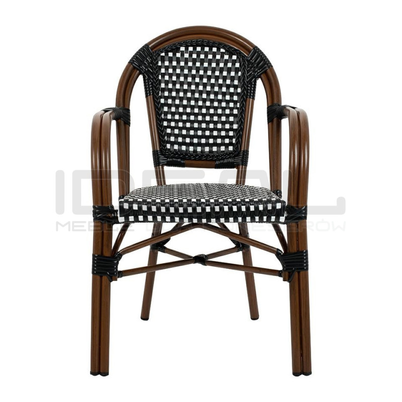 Krzesło Boho Caffe Paris z podłokietnikami