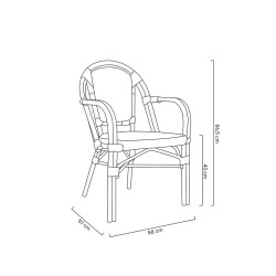 Krzesło Boho Caffe Paris z podłokietnikami