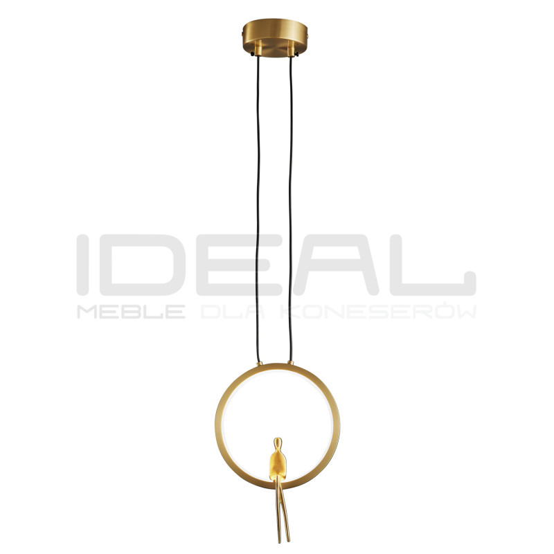 Lampa wisząca glamour AMICI złota 27 z postacią