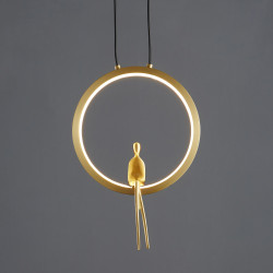 Lampa wisząca glamour AMICI złota 27 z postacią