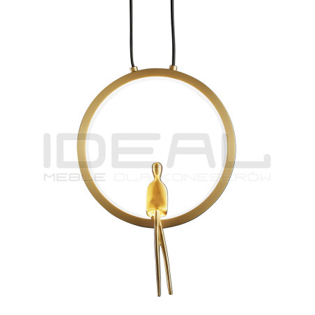 Lampa wisząca glamour AMICI złota 27 z postacią