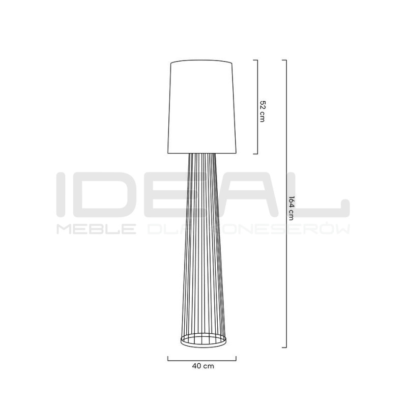 Lampa Podłogowa Glamour Holmes Straight złota