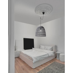 Lampa wisząca Boho Monaco szary rattan
