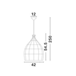 Lampa wisząca Boho Monaco szary rattan fi 42