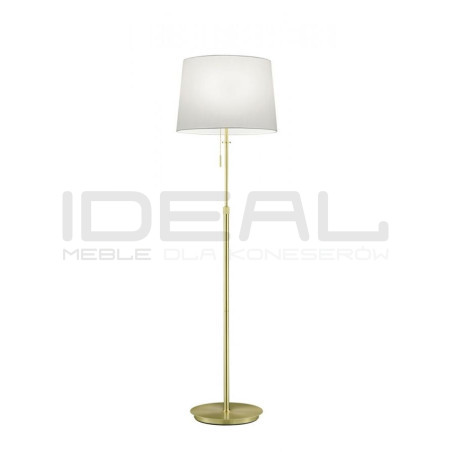 Lampa podłogowa glamour Blanc złota z białym kloszem