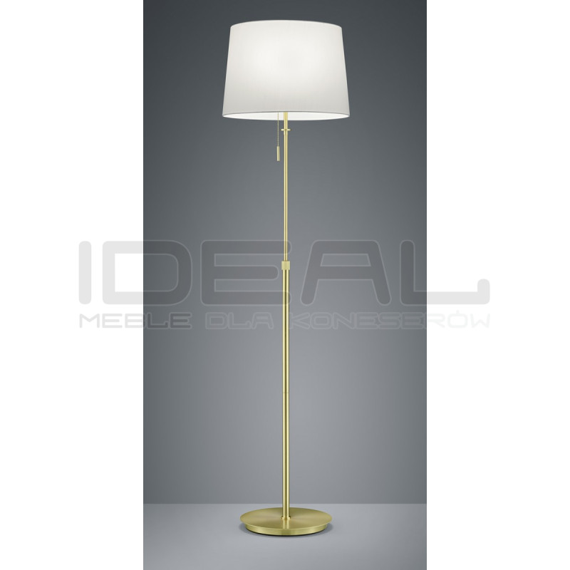 Lampa podłogowa glamour Blanc złota z białym kloszem