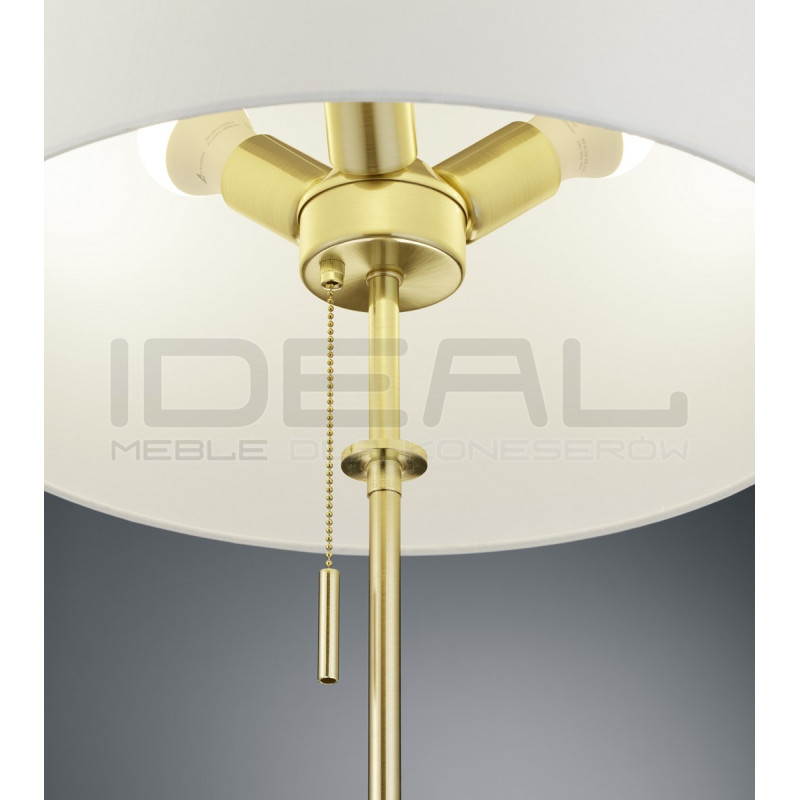 Lampa podłogowa glamour Blanc złota z białym kloszem