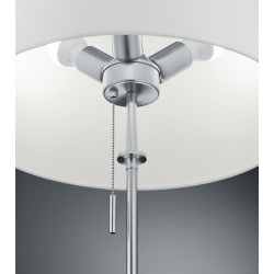 Lampa podłogowa Blanc srebrna z białym kloszem