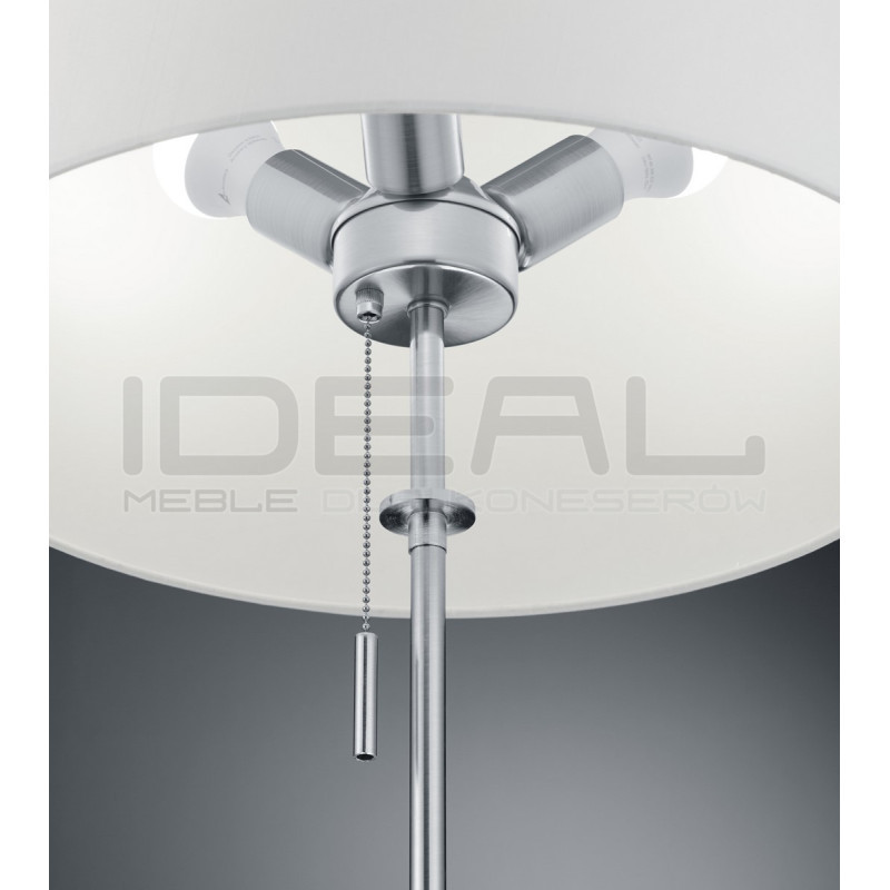 Lampa podłogowa Blanc srebrna z białym kloszem