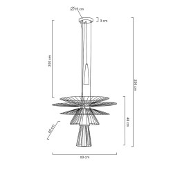 Lampa Wisząca geometryczna SESTO 250 czarna