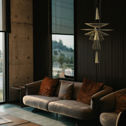 Lampa Wisząca geometryczna SUSSO SESTO 40 wys 250 złota