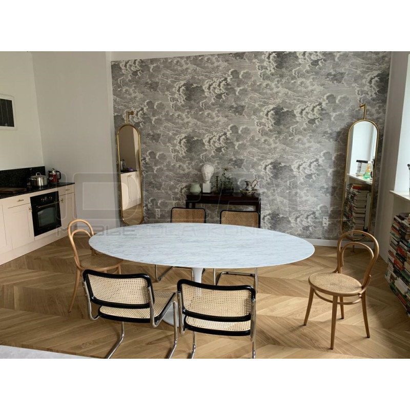 Stół Inspirowany Projektem Tulip Z owalnym Blatem Z Marmuru