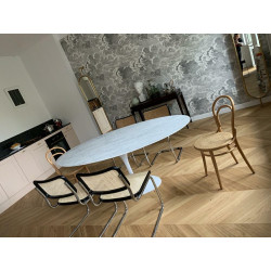 Stół Inspirowany Projektem Tulip Z owalnym Blatem Z Marmuru