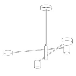 LAMPA WISZĄCA geometryczna  CLEX  4 czarna