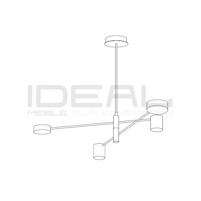 LAMPA WISZĄCA geometryczna  CLEX  4 czarna