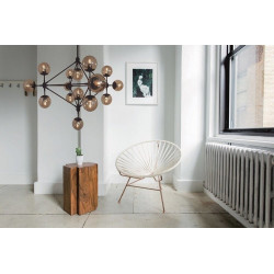 Lampa ASTRIFERO 15 czarna klosz bursztynowy