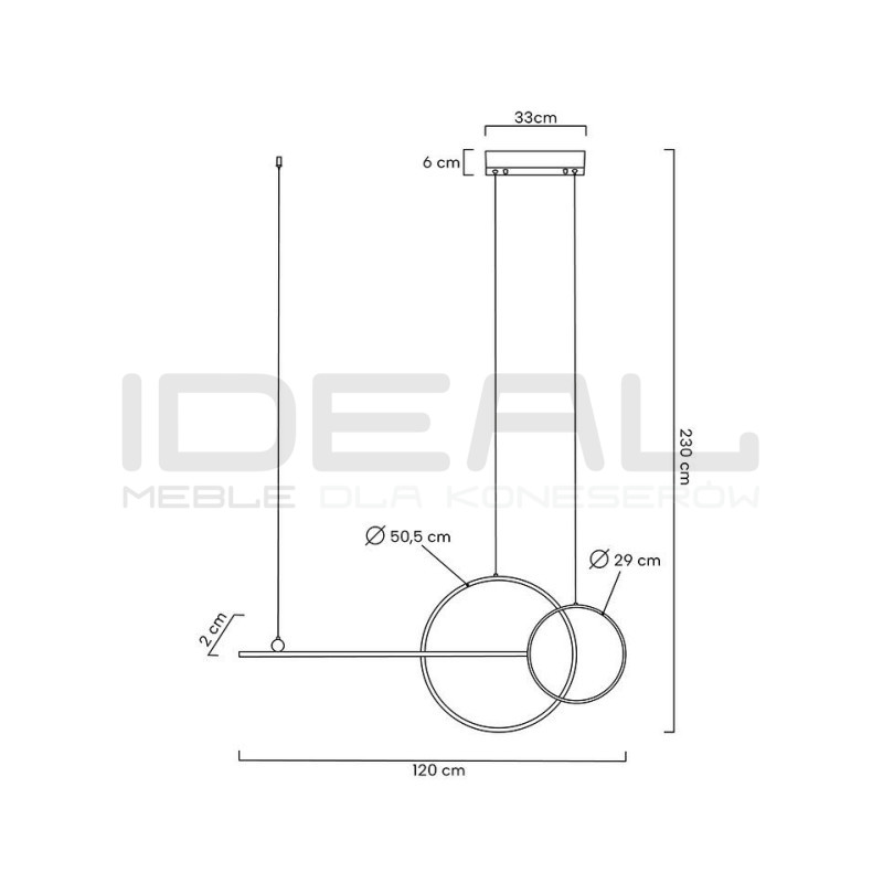 Lampa wisząca czarna RAGE 120