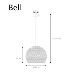 Lampa wisząca Boho Bell 40 rattan