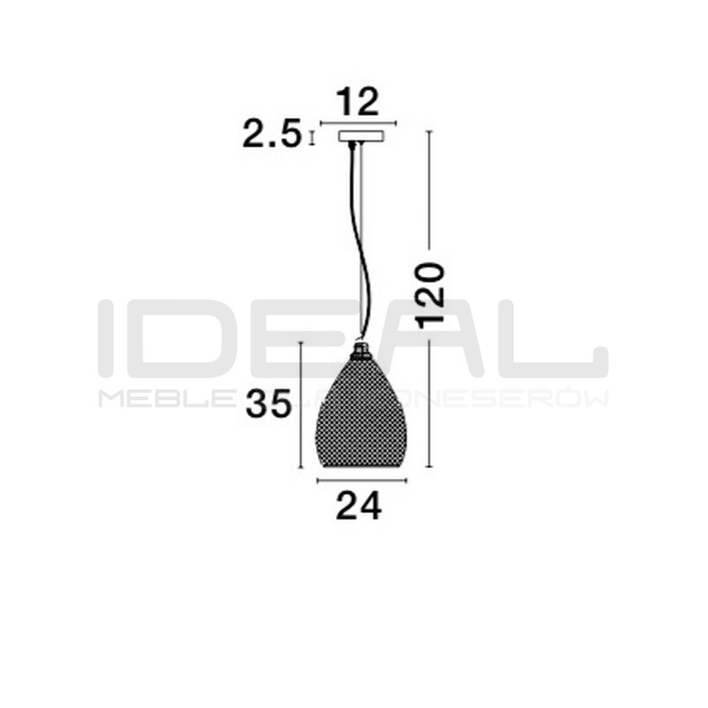 Szklana Lampa wisząca Szyszka 24 różowe złoto