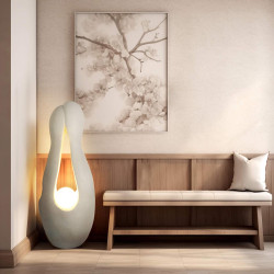 Lampa podłogowa MYKONOS rzeźba biała