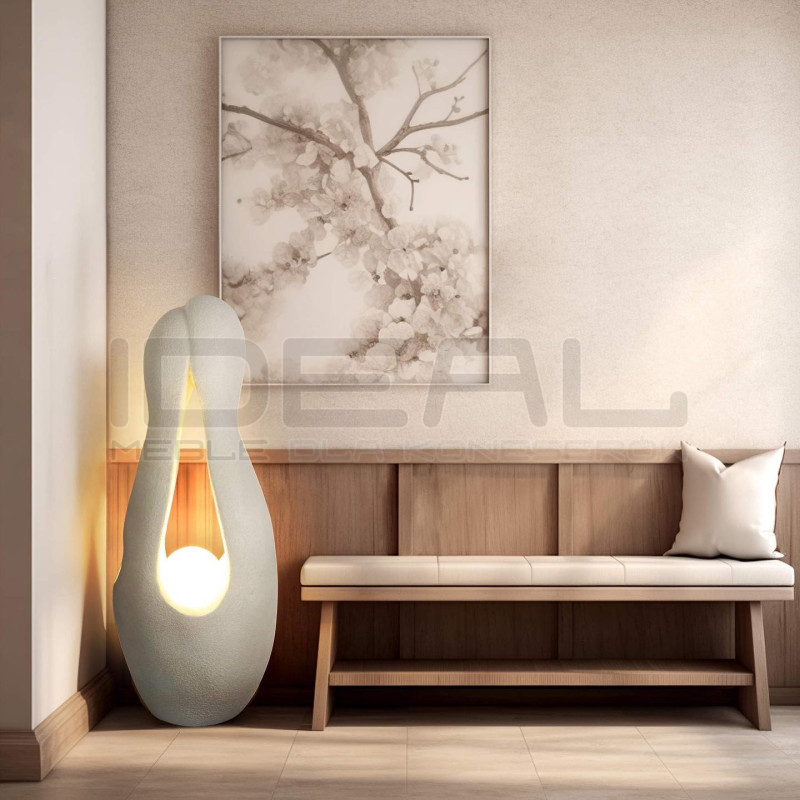 Lampa podłogowa MYKONOS rzeźba biała