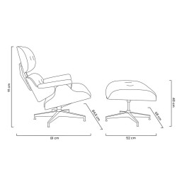 Fotel Lounge HM XL z podnóżkiem orzech
