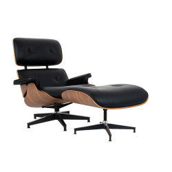 Fotel Lounge HM XL z podnóżkiem orzech