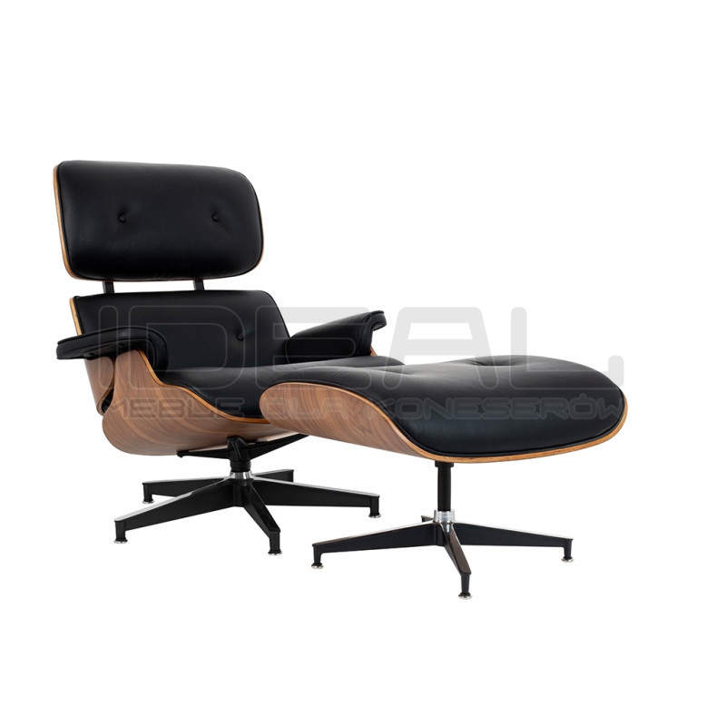 Fotel Lounge HM XL z podnóżkiem orzech