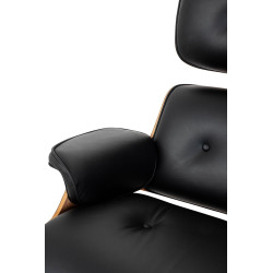 Fotel Lounge HM XL z podnóżkiem orzech