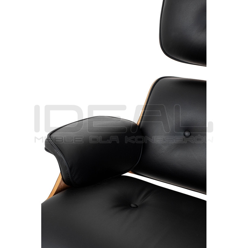 Fotel Lounge HM XL z podnóżkiem orzech