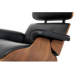 Fotel Lounge HM XL z podnóżkiem orzech