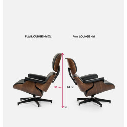 Fotel Lounge HM XL z podnóżkiem orzech