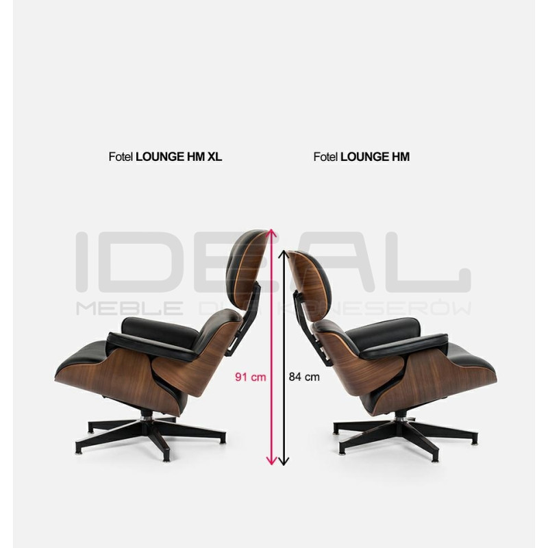 Fotel Lounge HM XL z podnóżkiem orzech