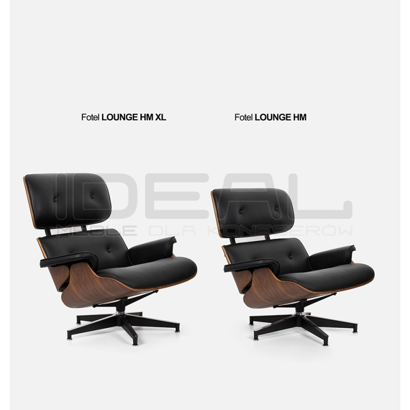 Fotel Lounge HM XL z podnóżkiem orzech