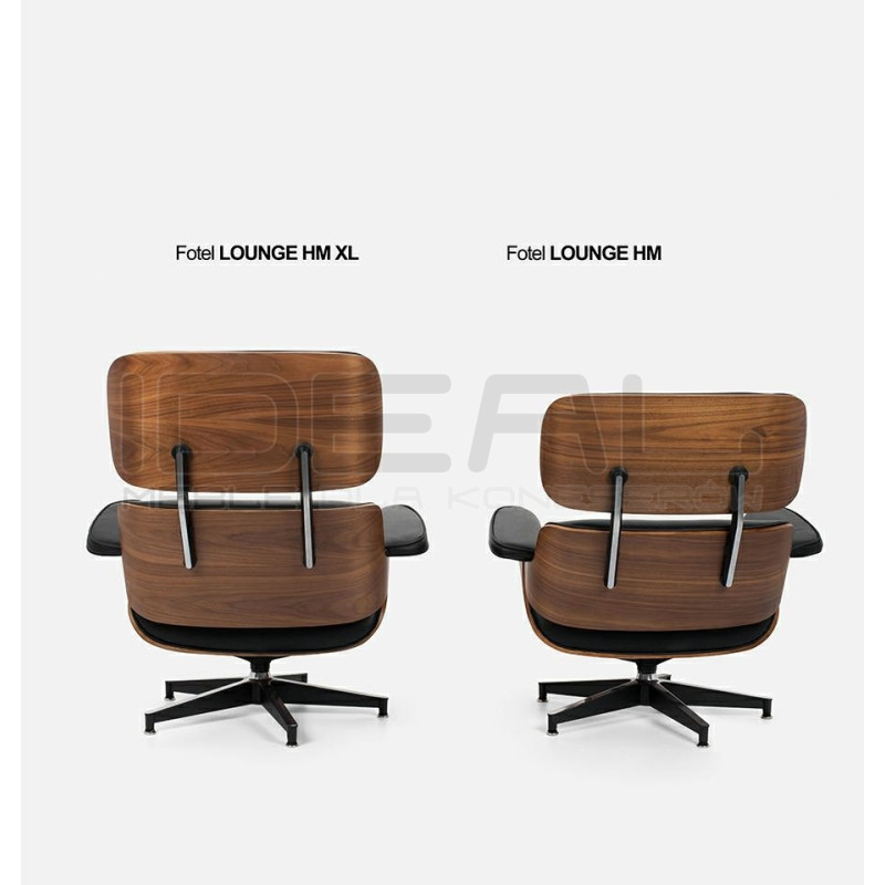 Fotel Lounge HM XL z podnóżkiem orzech