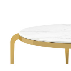 Okrągły stół glamour Maison z blatem konglomeratu 130