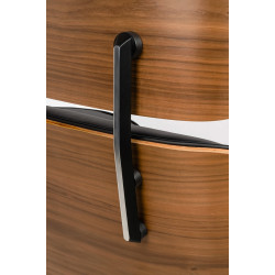 Fotel biurowy Bauhaus Lounge Gubernator Big XL czarny sklejka orzech