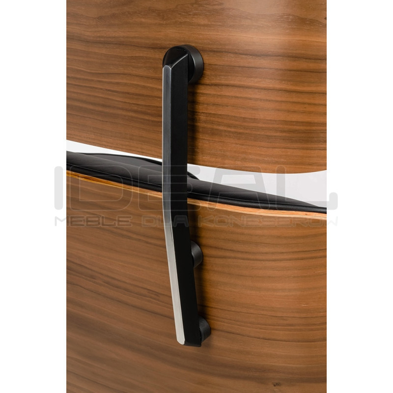 Fotel biurowy Bauhaus Lounge Gubernator Big XL czarny sklejka orzech