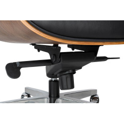 Fotel biurowy Bauhaus Lounge Gubernator Big XL czarny sklejka orzech