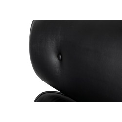 Fotel biurowy Bauhaus Lounge Gubernator Big XL czarny sklejka orzech