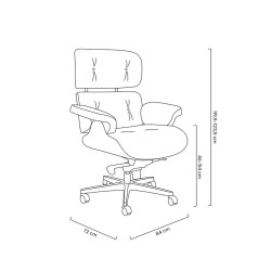 Fotel biurowy Bauhaus Lounge Gubernator Big XL czarny sklejka orzech