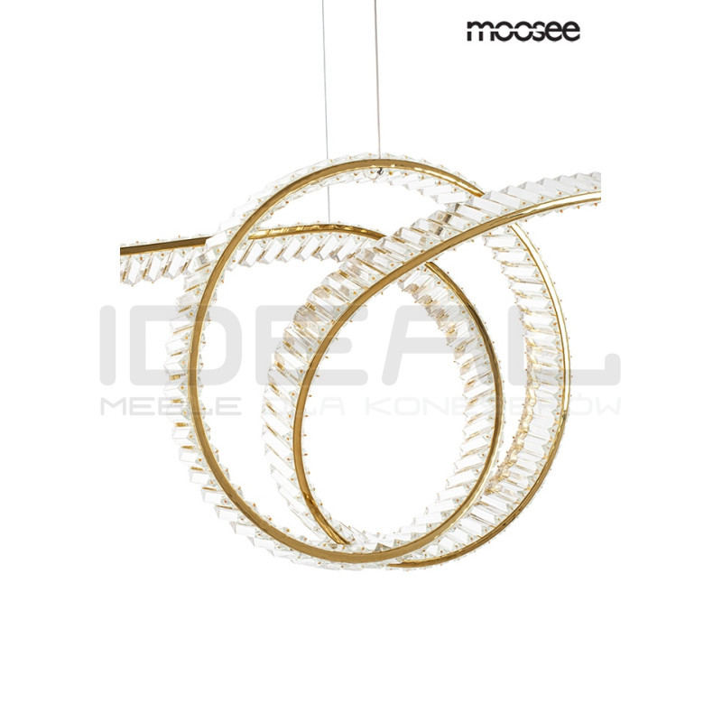 Lampa wisząca kryształowa WAVE 120 złota