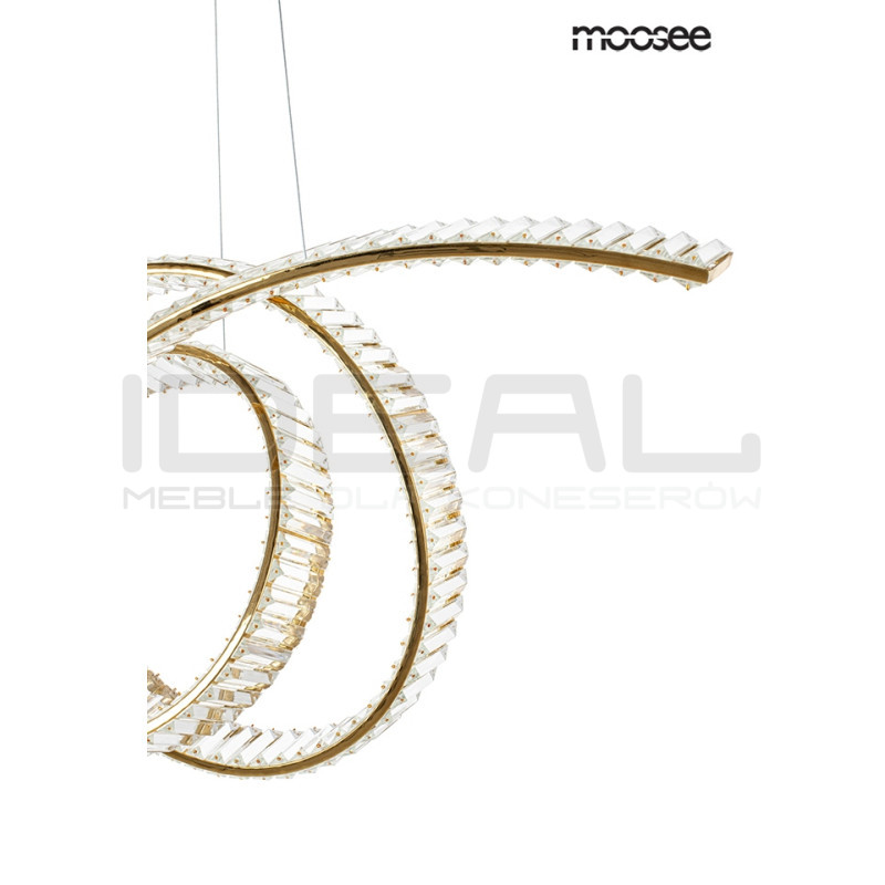 Lampa wisząca kryształowa WAVE 120 złota