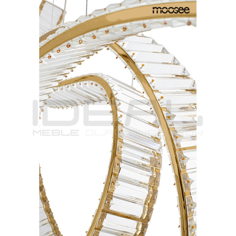 Lampa wisząca kryształowa WAVE 120 złota