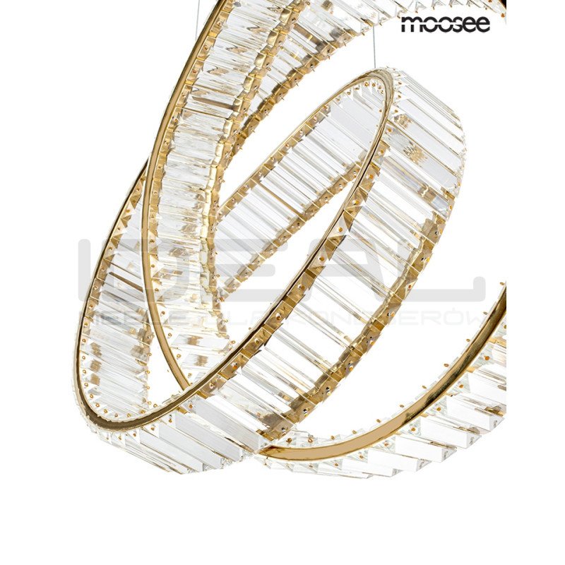 Lampa wisząca kryształowa WAVE 120 złota