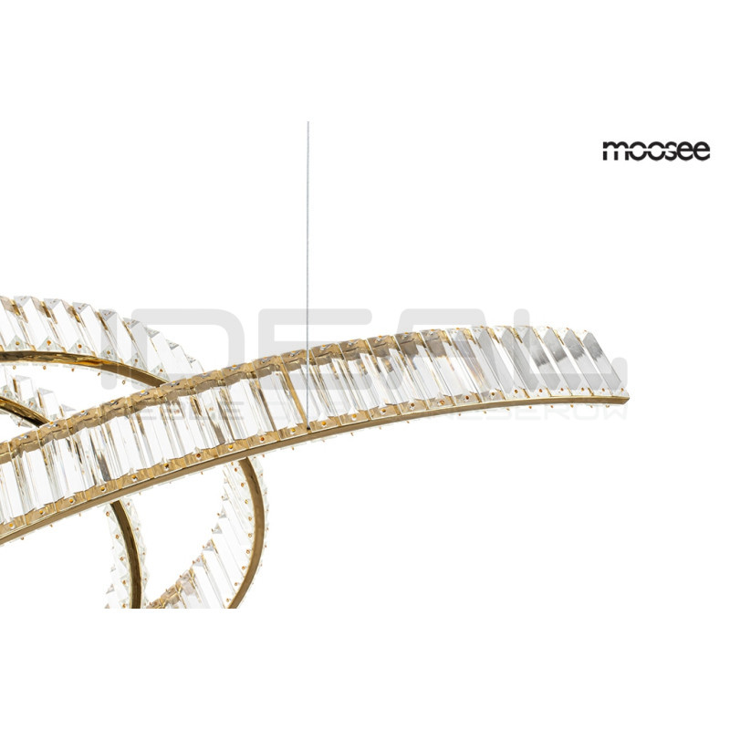 Lampa wisząca kryształowa WAVE 120 złota