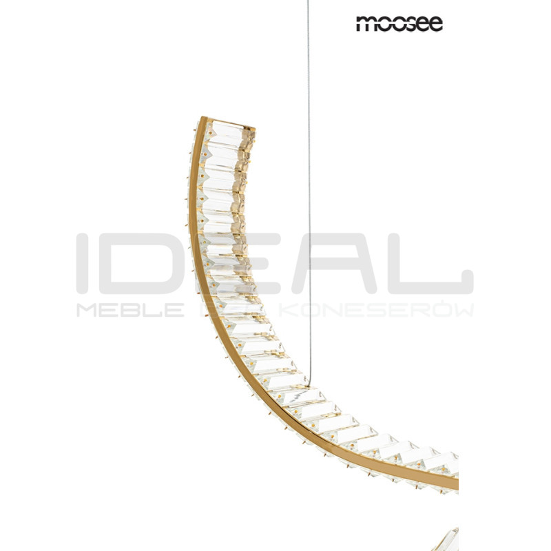 Lampa wisząca kryształowa WAVE 120 złota