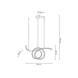 Lampa wisząca kryształowa WAVE 120 złota