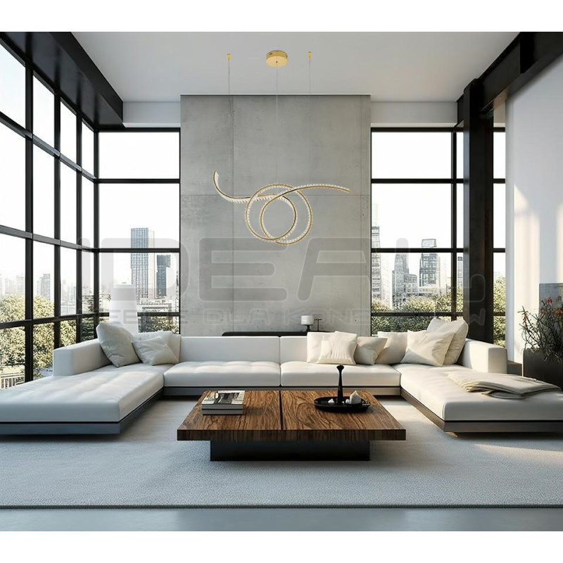 Lampa wisząca kryształowa WAVE 120 złota