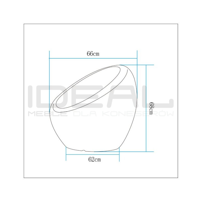 FOTEL OGRODOWY COMFY ŚWIECĄCY LED RGBW 16 KOLORÓW 68 CM